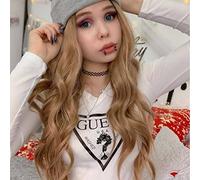 AFBeauty Perruque blonde ombrée pour femme - Longue et ondulée - Blond brun ombré avec racines foncées - Raie latérale - Résistante à la chaleur - Perruque synthétique sans colle pour cosplay