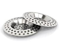 AFBLUSSHELD Set de 2 Tamis d'écoulement en Acier Inoxydable - Tamis de Luxe pour lavabo - Tamis pour Cheveux Douche - Tamis d'écoulement Cuisine & Douche - Tamis d'écoulement (Argent)