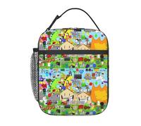 AFBQOPL Cartoon Battle for Dream Island Sac à déjeuner isotherme avec compartiments étanche réutilisable pour le travail, la randonnée, les voyages