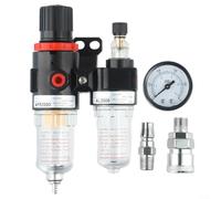 AFC2000 Régulateur de filtre à air comprimé 1/4 pour piège pt AFC2000 | Élimine l'huile et l'eau, filetage 1/4 pour pt, comprend un manomètre, max 0,95 MPa, idéal pour les outils pneumatiques