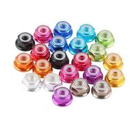 AFCAHEH Lot de 10 écrous de Blocage autobloquants en Alliage d'aluminium M3/M4, avec Anneau en Caoutchouc antidérapant, for Voiture télécommandée SCX10 Traxxas RGT(M4 Silver 10pcs)