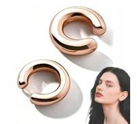 AFCJLTO 1 paire Ear Cuff Boucles d'oreilles non piercings, Boucles d'oreilles femme Chunky Earcuff Boucles d'oreilles sans trou à clip pour Cartilage Boucles d'oreilles à clip pour filles(Or rose)