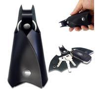 AFCJLTO 1 porte-clés Batman, en cuir synthétique en forme de chauve-souris, étui à clés, portefeuille, porte-clés chauve-souris, étui à clés de voiture en cuir, noir