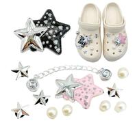 AFCJLTO 12 pcs Accessoires de Fleur de Chaussure en Strass, Décorations de Chaussures de Bricolage, Décorations de Chaussures pour Femme Sabots Ornements de Chaussure, Décoration de Dessin Animé Pins