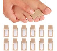 AFCJLTO 12 Pcs Bandages pour Orteils, Redresseur D'orteil, Orteils Attelle, Redresseurs d'orteils en marteau pour orteils courbés,correcteur d'orteils, enveloppes d'orteils pour orteils bouclés