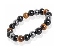 AFCJLTO 1Pcs 8mm Bracelet Pierre Naturelle Lithotherapie Femmes Hommes Bracelet Élastique Empilable Bracelet Perles Femme,Bracelet Extensible,Oeil de tigre