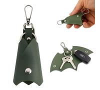 AFCJLTO 1PCS Porte-clés Homme, Porte-Clés En Faux Cuir Batman,Porte-clés Batman, étui à clés en cuir synthétique,étui à clés en cuir de voiture Pour Diverses Clés De Voiture Ou De Moto, Vert foncé