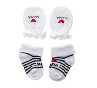 AFCJLTO 2Paires Chaussettes Antidérapantes Bébé, Chaussettes Drôles Bebe Antidérapant Chausson Chaussette Bebe 0-6 mois LOVE MAMA et PAPA, pour Bébé 0-6 Mois pour naissance garçon fille