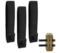 AFCJLTO 3 Paquets Courroie Molle Courroie de Molle Tactique Sangle Molle Courroie d'attache à Bouton-Pression Courroie à Mousqueton en Nylon,Sangle de fixation Molle(noir)