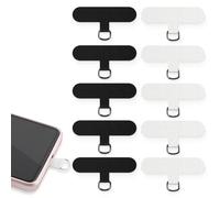 AFCJLTO 6pcs Patch pour Lanière Téléphone,Téléphone Cordon Patch, Plaquettes de Téléphone Portable Réutilisable Téléphone Longe Attachement pour Sangle de Téléphone, Évite de Perdre (noir, blanc)