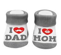 AFCJLTO Chaussettes en coton pour bébé chaussettes mignonnes,Chaussettes Antidérapantes Bébé,Chausson Chaussette Bebe 0-6 mois LOVE MAMA et PAPA pour tout-petits garçons et filles