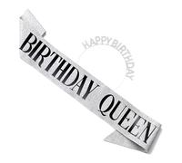 AFCJLTO Couronne Anniversaire Echarpe, Birthday Queen Echarpe Reine Diadème de Princesse en Strass Broche pour filles Décorations d'Anniversaire Accessoires pour Cheveux