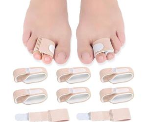 AFCJLTO Ensemble de 8 bandages rembourrés pour les orteils en marteau, pour la correction de fractures, de torsions et de chevauchement, Idéal pour les orteils cassés, les pinces et les courbures