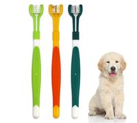 AFCJLTO Ensemble de brosses à dents pour chiens - 3 pièces pour nettoyer et soigner les dents de votre animal de compagnie, Convient aux chiens et chats pour une meilleure hygiène buccale,