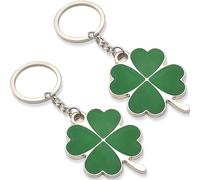 AFCJLTO Lot de 2 porte-clés en forme de trèfle à quatre feuilles - Idéal pour offrir en cadeau de courage, cadeau pour amie et cadeau d'encouragement ou de persévérance pour femme