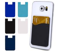 AFCJLTO Lot de 5 porte-cartes adhésifs en silicone pour téléphone, pour cartes d'identité et de crédit, compatibles avec smartphones - solution pratique pour ne plus oublier ses cartes !