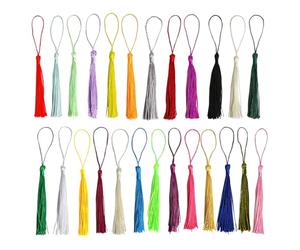 AFCJLTO Lot de 50 tassels créatifs pour signets, souvenirs, cartes demandes et travaux manuels, accessoires d'artisanat et marques-pages, Couleurs aléatoires, Un must-have pour les de loisirs créatifs