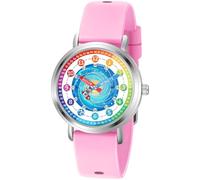 Afcrho Montre pour enfants - Montres pour enfants - pour garçons et filles âgés de 7 à 10 ans, 8 à 12 ans, outil d'apprentissage de l'heure des astronautes, rose coloré