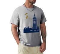 AFCURBU Mary Poppins and Big Ben Linocut T-Shirt Grey L