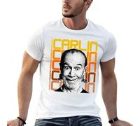 AFCURBU Vintage Quotes George Carlin Retro Comedy T-Shirt White S