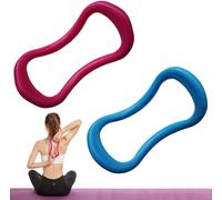 Afdg Fascia Stretching Ring,2 Piece Yoga Ring Pilates Circles,Yoga Massage Ring,Stretching Ring For Stretching,Abdominal Stretching And Back Stretching (Blue And Rose Red)