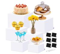 Afeeler Lot de 6 Presentoir Aperitif Buffet, Presentoir a Gateau en Acrylique avec fond creux, Presentoir Buffet Traiteur Mariage pour Dessert Figurines Aliments