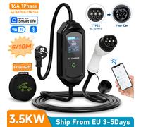 AFEEV 3.5KW 16A 1 phase Portable EV chargeur Type2 IEC62196-2 EVSE câble de charge rapide Wallbox WiFi APP Bluetooth contrôle sans fil Type2 10M