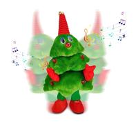 Afenau Arbre de Noël jouet, arbre de Noël qui chante et danse 38 cm, arbre musical, poupée qui répète ce que vous dites, poupées de Noël pour décoration de Noël pour enfants
