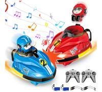 Afenau Auto Tamponneuse Enfant Telecommande, 2 pièces Auto-tamponneuse avec Musique et Lumière, 360° Voitures de Choc Télécommandées pour Garçons et Filles à Partir de 3 Ans
