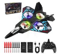 Afenau Avion Télécommandé, 2,4 GHz Avion RC avec Batteries, 360° Surround Modèle Avion Radiocommandé avec LED, 6 Axes Gyro RC Plane, Planeur RC pour Enfant et Adulte