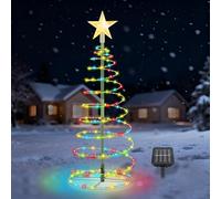 Afenau Decoration Noel Exterieur Solaire, 60cm Sapin de Noel Artificiel Solaire, Sapin deNoel Lumineuse, Résistant aux Intempéries Deco Noels Exterieur Solaires pour Noëls Décoration de Jardin