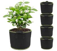 Afenau Sac de Culture 20L - 5 Pièces de Plantation Non Tissé Réutilisable avec Poignées pour Pommes de Terre, Tomates, Fraises, Plantes, Légumes