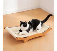 AFENGAU Grattoir en sisal extra large 2 en 1 pour chat, chaise longue et griffoir avec hamac, très résistant pour grands ou plusieurs chats d'intérieur, blanc