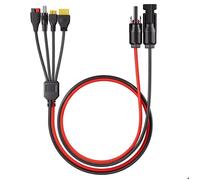 AFERIY 1M Connecteur solaire 4 en 1,câble pour panneau solaire, vers XT60, XT90, Anderson, DC5521, câble de charge solaire 4 en 1