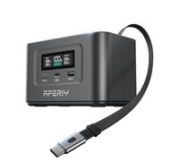 AFERIY Generateur Electrique Portable 100W, 99.2Wh/31000mAh, Charge Rapide Dual USB-C PD3.0, Charge Solaire, Protection Sécurité 6-en-1, Idéale pour les Voyages, le Camping et les Urgences, Noir