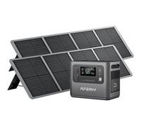 AFERIY Generateur Electrique Portable 1200W avec 2 Panneaux Solaires 100W ,960Wh LiFePO4, Sorties AC 220V-240V, Panneau Solaire Pliable avec Ports USB, IP65 Noir
