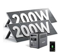 AFERIY Générateur Électrique Portable 1800W avec Panneau Solaire 200W ×2, 1024Wh Batteries LiFePO4, Sorties AC 220V-240V, Panneau Solaire Pliable avec Ports USB, IP65, pour Camping/Maison/Domicile