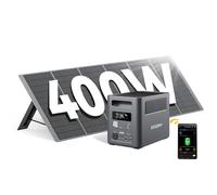 AFERIY Générateur Électrique Portable 1800W avec Panneau Solaire 400W, 1024Wh Batteries LiFePO4, UPS, Sorties AC 220V-240V, Panneau Solaire Pliable avec Ports USB, IP65, pour Camping/Maison/Domicile