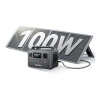 AFERIY Générateur Électrique Portable 400W avec 100W Panneau Solaire Pliable, Station d'Alimentation 256Wh, Batterie Nomade LFP, BMS, Sorties Variées, EU Prise 220-240V, pour Camping, Voyage, Maison