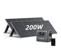AFERIY Generateur Solaire 2400W avec Panneau Solaire 200W x2, 2048Wh LiFePO4,Panneau Solaire Pliable avec Ports USB,IP65