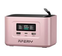 AFERIY Nano100, Generateur Electrique Portable 100W, Batterie Nomade 99.2Wh/31000mAh, Station d'Énergie Mobile avec Câble USB-C Rétractable, Charge Solaire avec 100W Max, Chargeur Portable, Rose