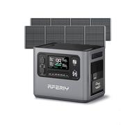 AFERIY P280 Station Electrique Portable 2800W, Batterie Nomade 2048Wh Extensible à 10,24kWh avec 2x200W Panneau Solaire Portable, Generateur Solaire pour Usage Domestique/Camping-Car/Panne de Courant