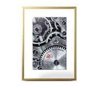 aFFa frames, Alu, Cadre Photo Aluminium, Facile à Nettoyer, Rectangle, Avec Façade en Verre Acrylique, Golden Mat, 40x50 cm