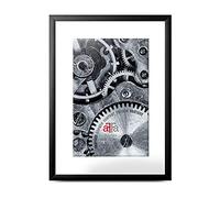 aFFa frames, Alu, Cadre Photo Aluminium, Facile à Nettoyer, Rectangle, Avec Façade en Verre Acrylique, Noir, 10x15 cm