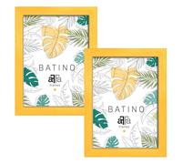 aFFa frames, Batino, Lot de 2 Cadre photo en bois, Light, Rectangle, avec vitre acrylique, dos HDF, Jaune, A3, 29,7x42 cm