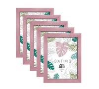 aFFa frames, Batino, Lot de 5 Cadre photo en bois, Light, Rectangle, avec vitre acrylique, dos HDF, Pink, 15x21 cm