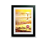 aFFa frames, California, Cadre photo en plastique, Light, Rectangle, avec façade en verre acrylique, dos HDF, Black, 9x13 cm