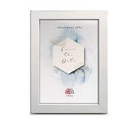 aFFa frames, Hekla, Cadre photo en MDF rectangulaire facile d'entretien avec façade en verre acrylique, Blanc 18x24 cm