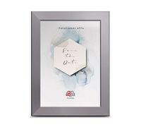aFFa frames, Hekla, Cadre photo en MDF rectangulaire facile d'entretien avec façade en verre acrylique, Argenté 9x13 cm