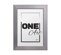 aFFa frames, Hekla, Cadre Photo MDF, Facile à Nettoyer, Rectangle, Avec Façade en Verre Acrylique, Argent, 18x24 cm